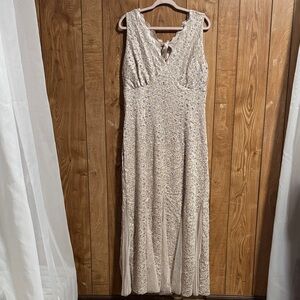 Chic Cream Lace Maxi Dress